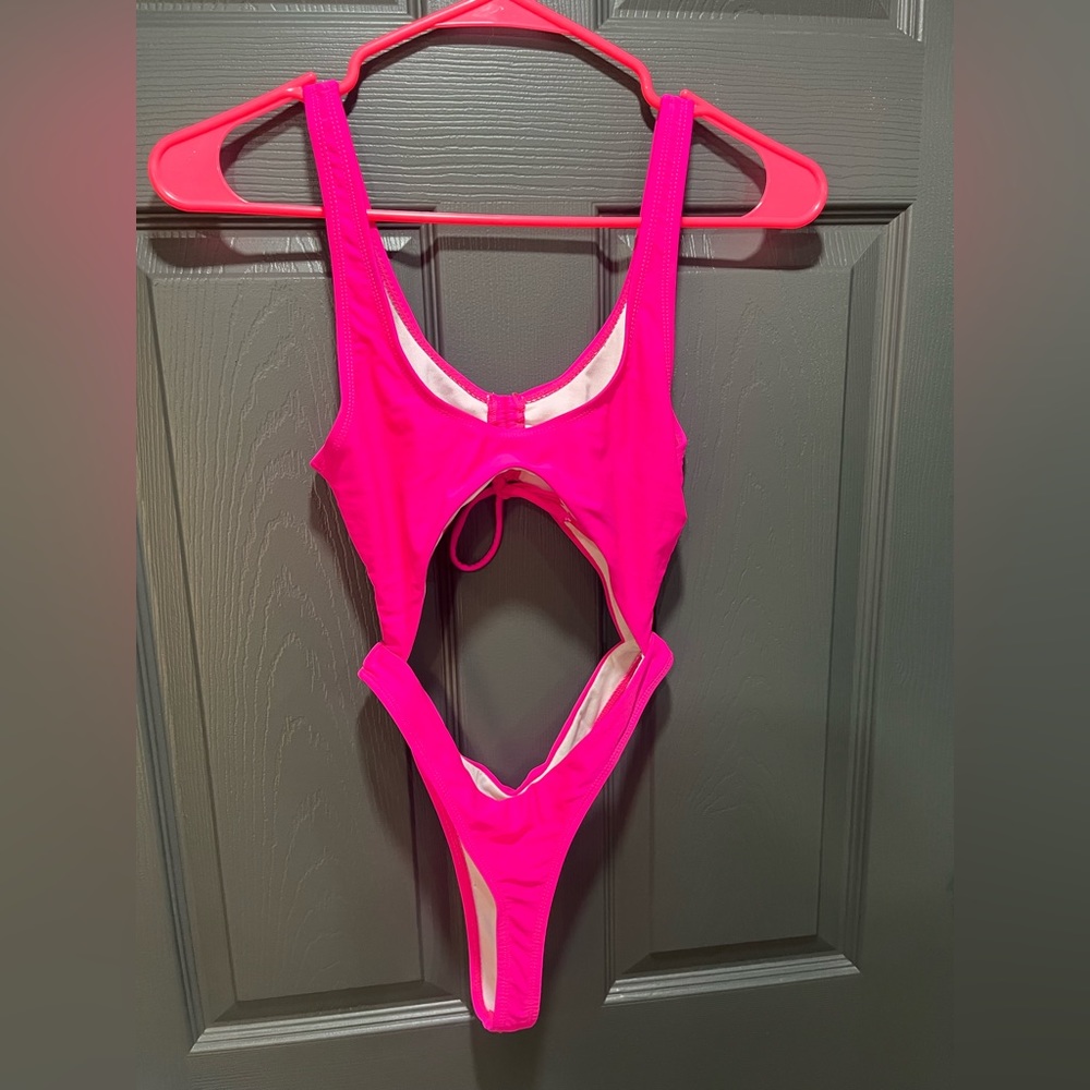 size small, hot pink bathing suit